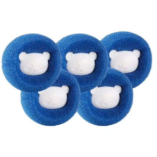 Boules attrape-poils pour lave-linge – lot de 5, réutilisables