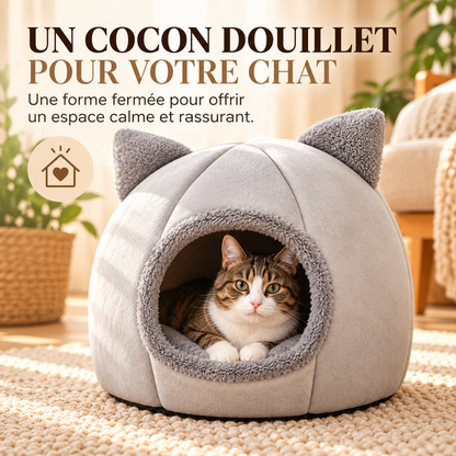 Lit cocon pour chat – douillet, coussin amovible, taille M