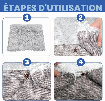 lit 2 en 1, en peluche, lavable, pour chat