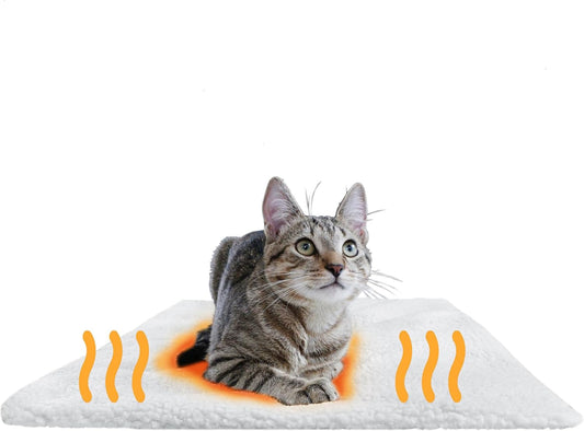 ® Tapis Auto-Chauffant Chat 60 × 45 Cm, Coussin Thermique, Blanc