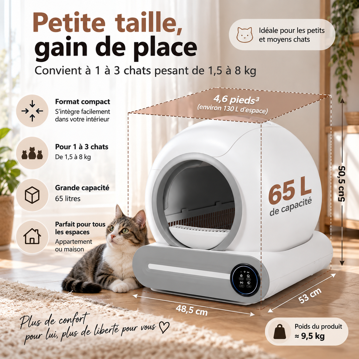 Litière automatique pour chat PREMIUM