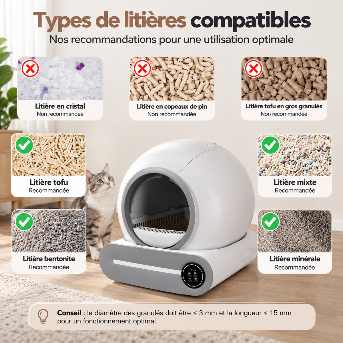 Litière automatique pour chat PREMIUM