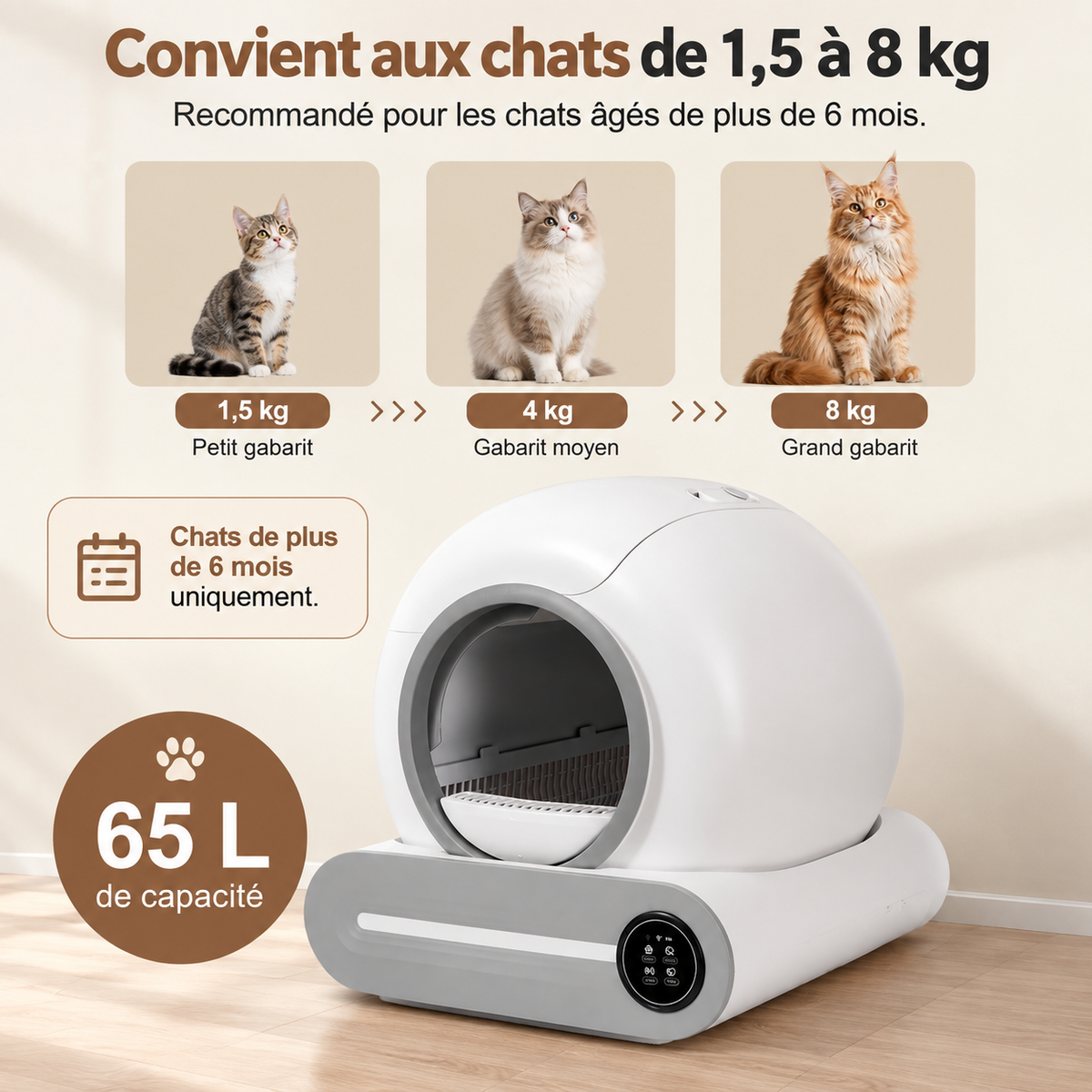 Litière automatique pour chat PREMIUM