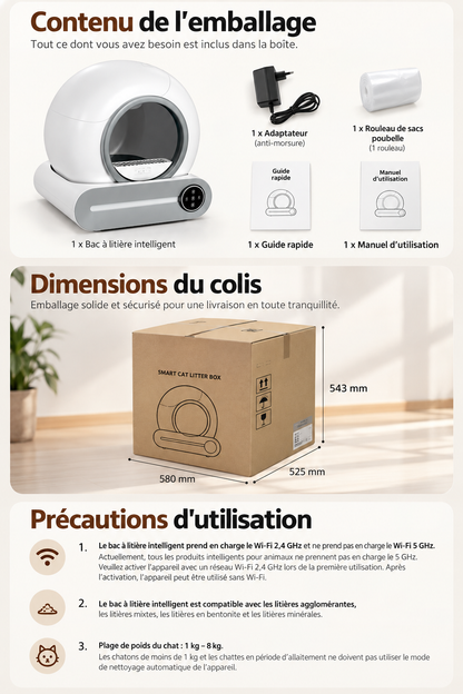 Litière automatique pour chat PREMIUM
