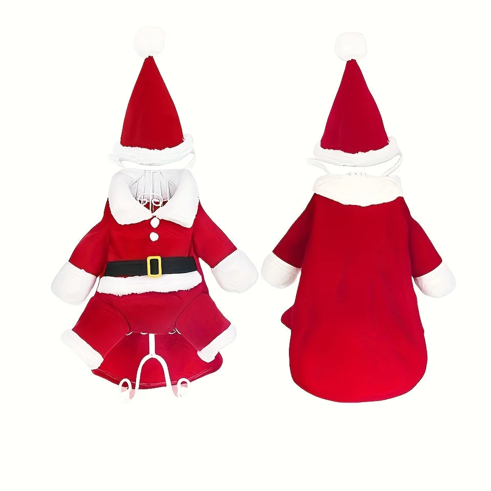 Cute Cat Clothes for Christmas Cosplay Funny Pets Costume Santa Claus Dress up for Small Medium Dogs Cats Puppy Kitty Sphynx Pug