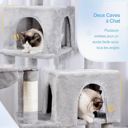 Arbre À Chat XXL 180 Cm, Espace Extensible, Stable, MPJ038W