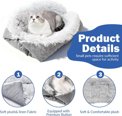 lit 2 en 1, en peluche, lavable, pour chat