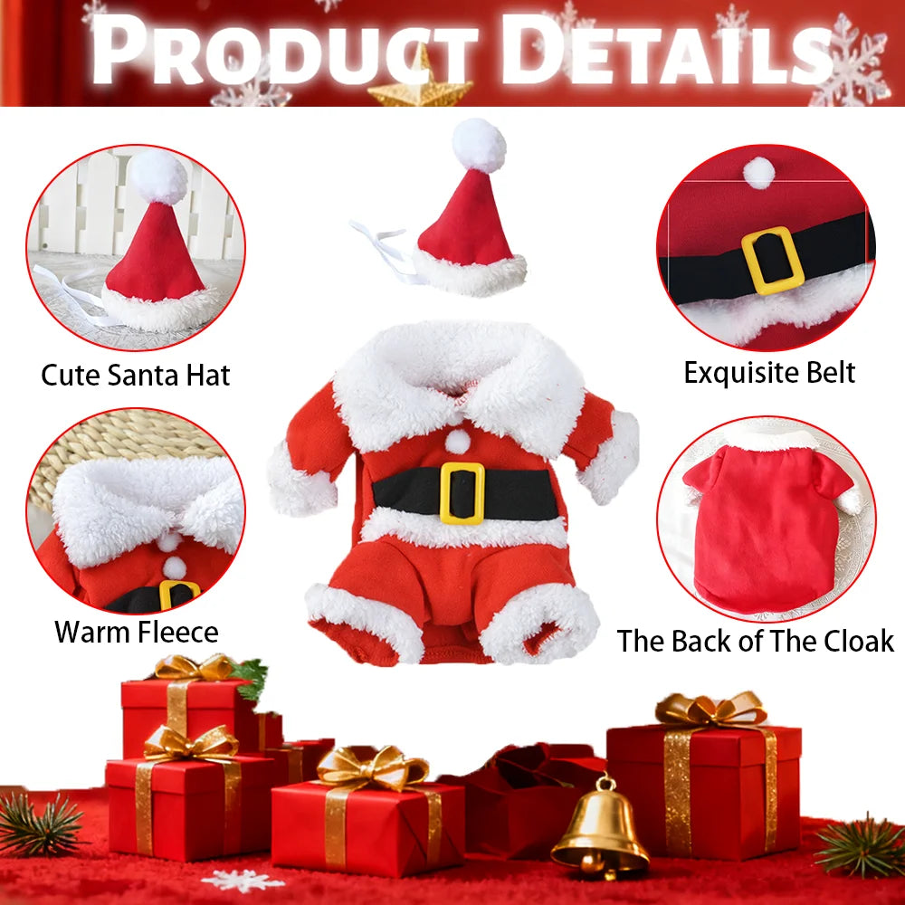 Cute Cat Clothes for Christmas Cosplay Funny Pets Costume Santa Claus Dress up for Small Medium Dogs Cats Puppy Kitty Sphynx Pug