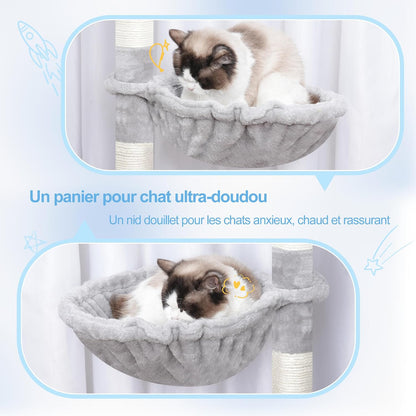 Arbre À Chat XXL 180 Cm, Espace Extensible, Stable, MPJ038W