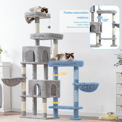 Arbre À Chat XXL 180 Cm, Espace Extensible, Stable, MPJ038W