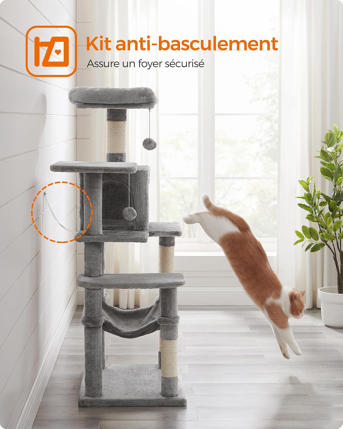 Arbre À Chat, Hauteur 137.7 Cm, Taille L, Multi-Niveaux