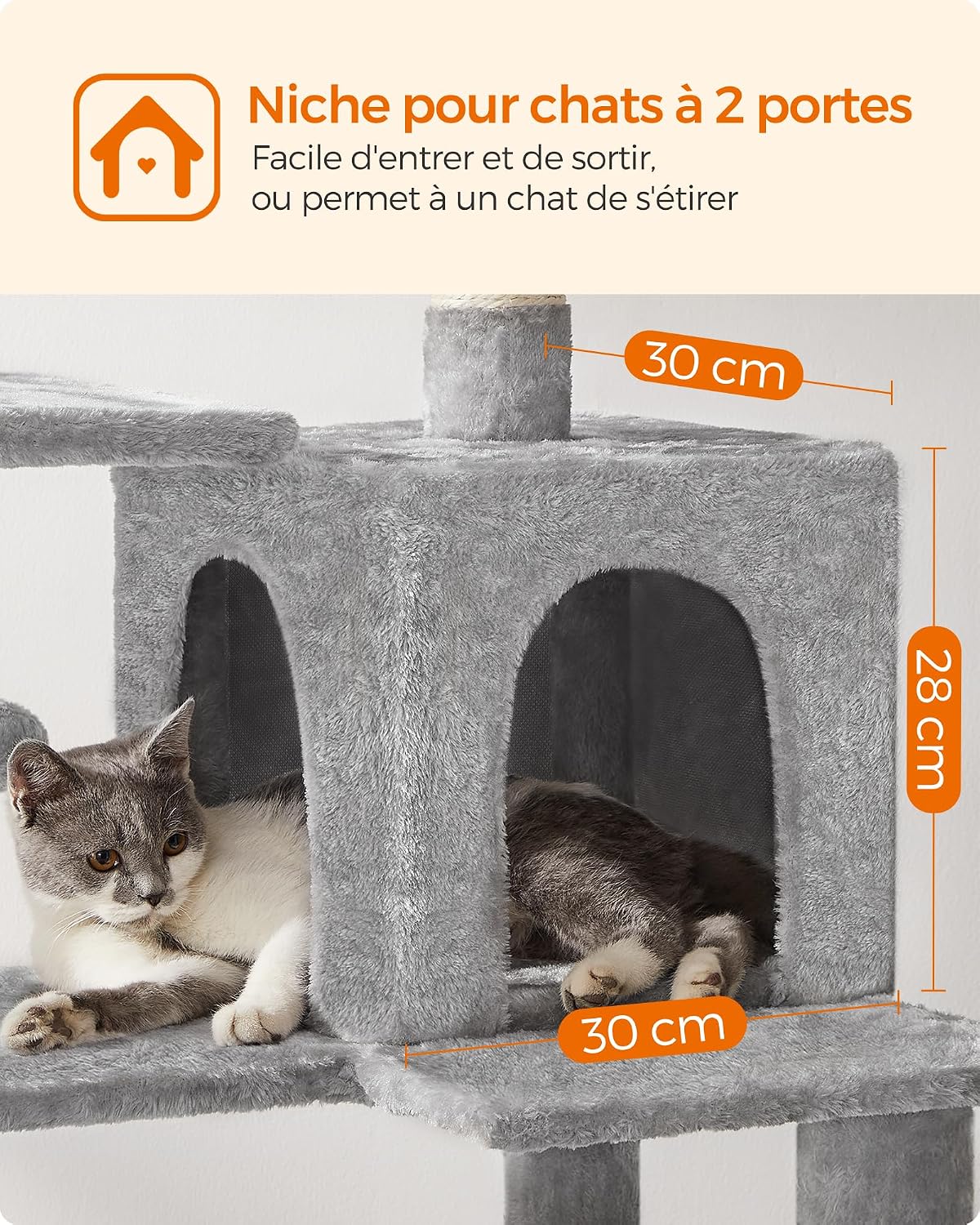 Arbre À Chat, Hauteur 137.7 Cm, Taille L, Multi-Niveaux