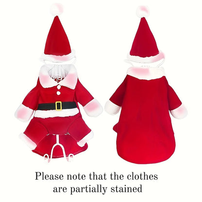 Cute Cat Clothes for Christmas Cosplay Funny Pets Costume Santa Claus Dress up for Small Medium Dogs Cats Puppy Kitty Sphynx Pug