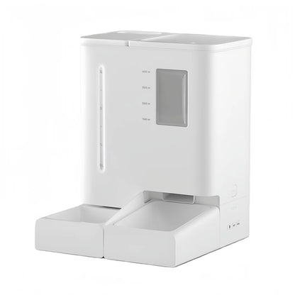 Smart Automatic Cat Feeder with Water and Food Dispensers (4L+5L), Camera, App Remote Control, Voice Recording, Hd Monitoring, and Programmable Feeding Schedule for Dogs and Cats