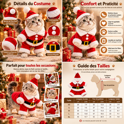 Costume de Père Noël pour chat et petit chien - photo 4