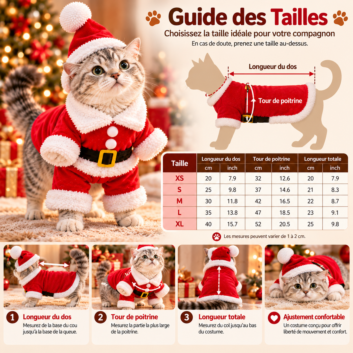 Costume de Père Noël pour chat et petit chien - photo 8