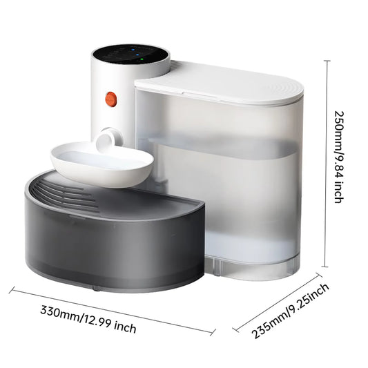 3L Smart Wireless Cat Water Fountain, No Replacement Filter, Clean & Dirty Water Separation, Automatic Pet Water Dispenser, Rechargeable Battery Operated,Ultra Long Battery Life
