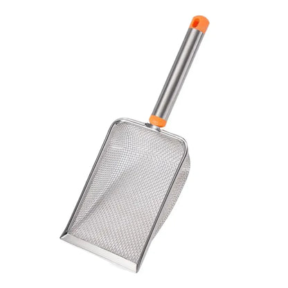 New Pet Cat Waste Shovel Long Handle Stainless Steel Filter Metal Cat Pet Litter Sand Cleaning Scoop Tool Garbage Shovel R8O1