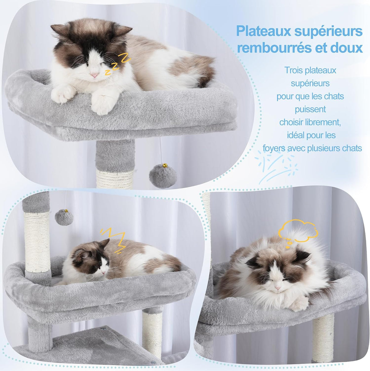 Arbre À Chat XXL 180 Cm, Espace Extensible, Stable, MPJ038W