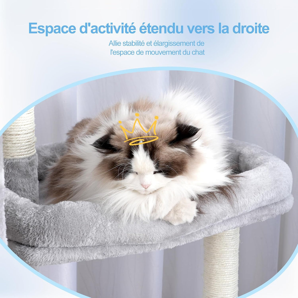 Arbre À Chat XXL 180 Cm, Espace Extensible, Stable, MPJ038W