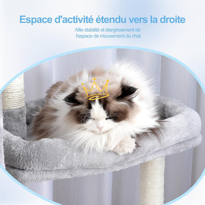 Arbre À Chat XXL 180 Cm, Espace Extensible, Stable, MPJ038W